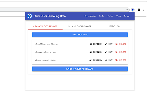 Auto Clear Browsing Data