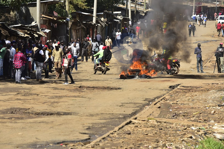 Situation along Olympic road to DC in Kibera ahead of Azimio protests on March 27, 2023.