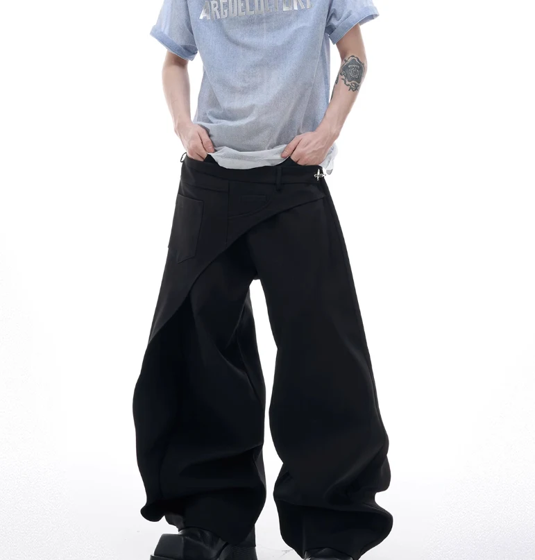 Title 6, Freizeithose mit Metallschließe, Fake-Two-Piece...