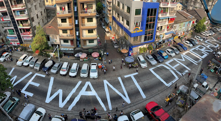 A street in Yangon, Myanmar, after the February coup. Picture: REUTERS