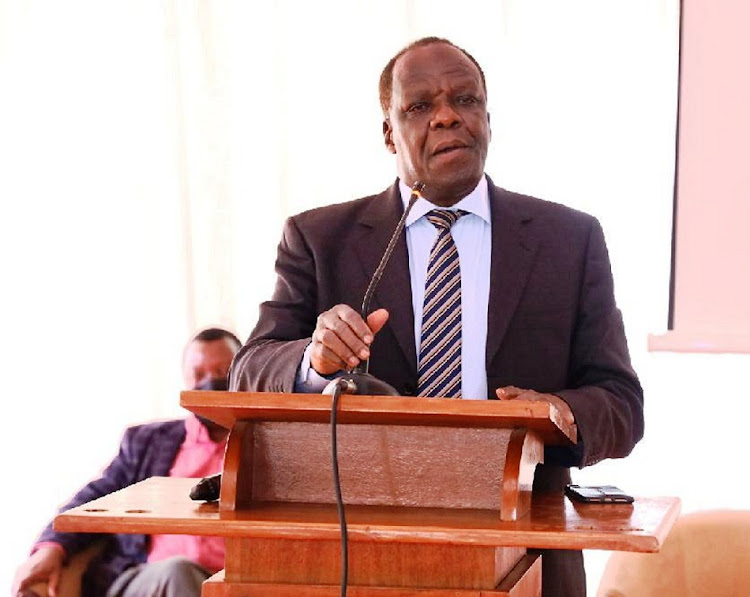 Kakamega Governor Wycliffe Oparanya during a meeting with MCAs at an Eldoret hotel