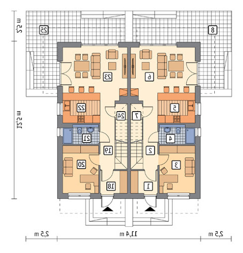 Światła miasta - wariant III (dwulokalowy) - M225c - Rzut parteru