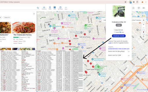 Presto lead extractor for Bing Maps and OSM
