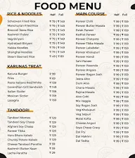 Karuna Kitchen menu 1