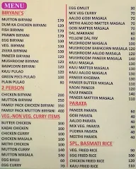 Pack 'N' Carry Biryani House menu 1