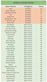 Dabba Garam menu 1