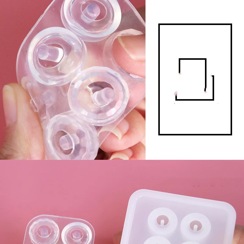 Siliconen mal met ronde kralen met gaten, ideaal voor het maken van sieraden en knutselwerkjes, flexibel en duurzaam.