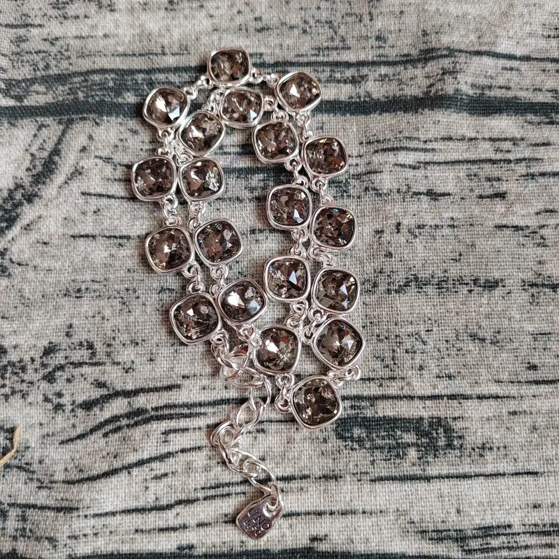 Title 1, Collier en cristal gris et noir de luxe léger e...