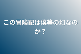 この冒険録は僕等の幻なのか？