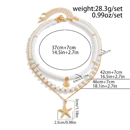 Title 1, Starfish Pearl Necklace for Women, Niche Alloy,...