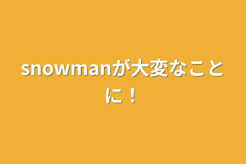 snowmanが大変なことに！