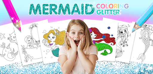 mermaid coloring book glitter