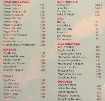 Swamini Pure Veg menu 