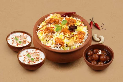 1 KG Butter Chicken Matka Biryani + FREE Dessert