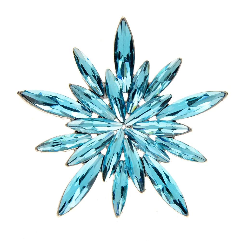 Title 4, Broche navideño copo de nieve azul Elegante pin...