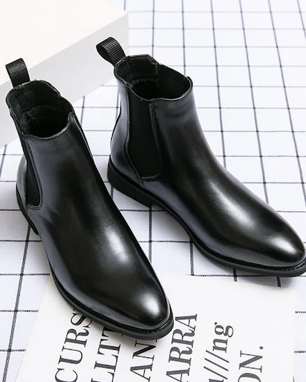 2023 Leather Men Chelsea Boots Brand Designer Italy Dress... - 1