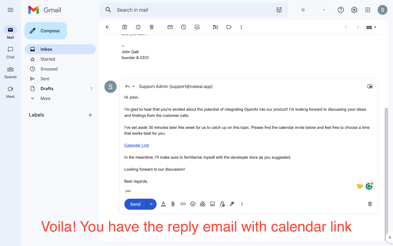 Reply with Calendar Invite by CakeAI Preview image 2