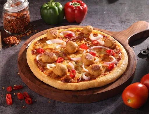 Chicken meatball pizza