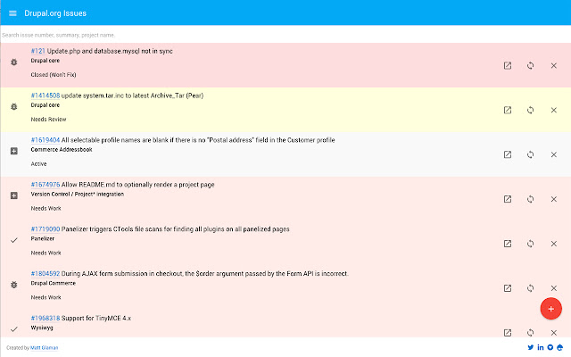 Drupal Issue Tracking chrome extension