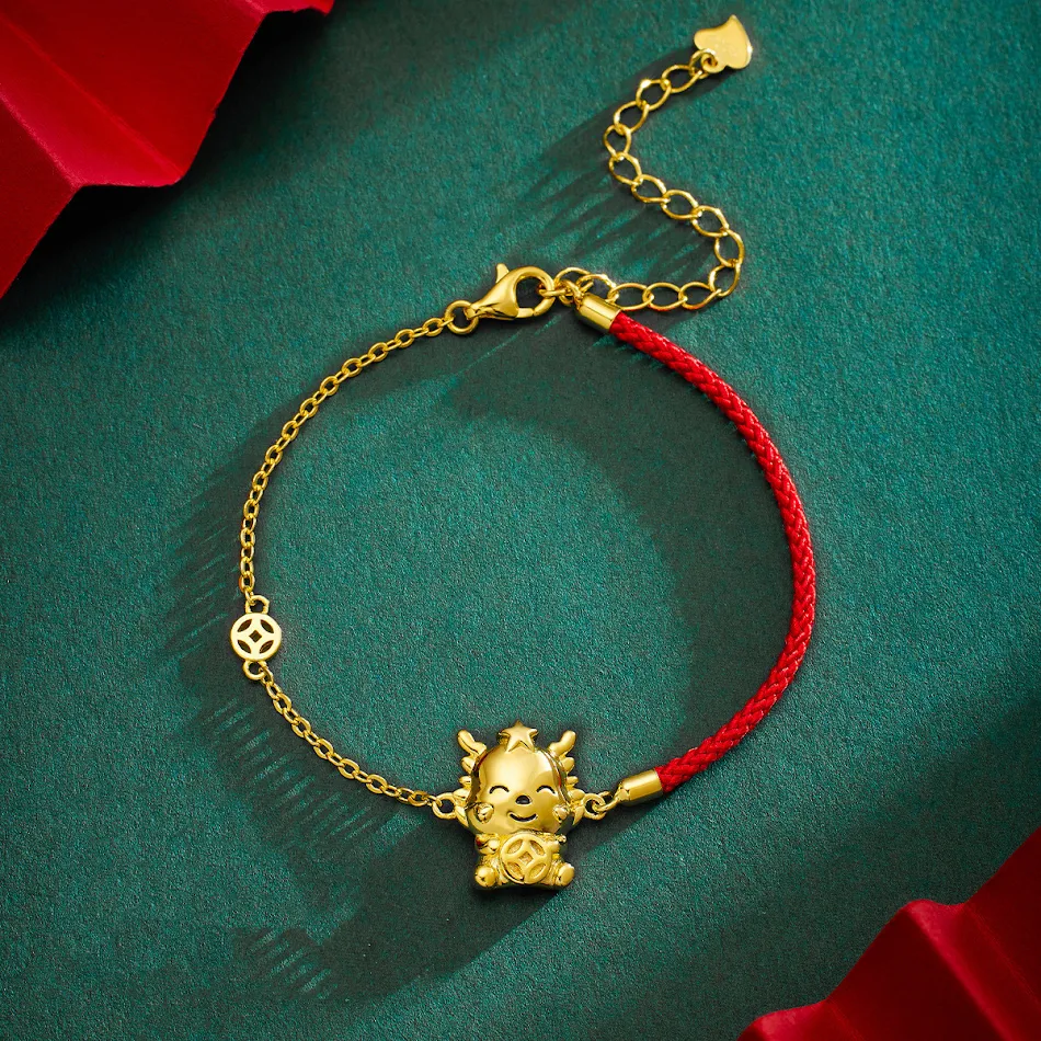 Ženska bakarna ogrlica sa novčićem, Zodijak Zmaj od srebra. Elegantan i jedinstven komad nakita za žene.
