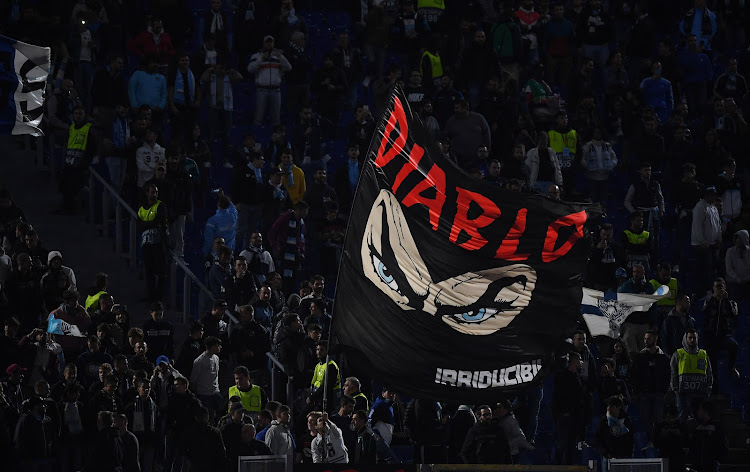 Lazio fans before the Uefa Europa League match against French club Stade Rennes on October 3 2019 at Stadio Olimpico in the Italian capital Rome.