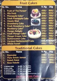 The Cake Buddy menu 2