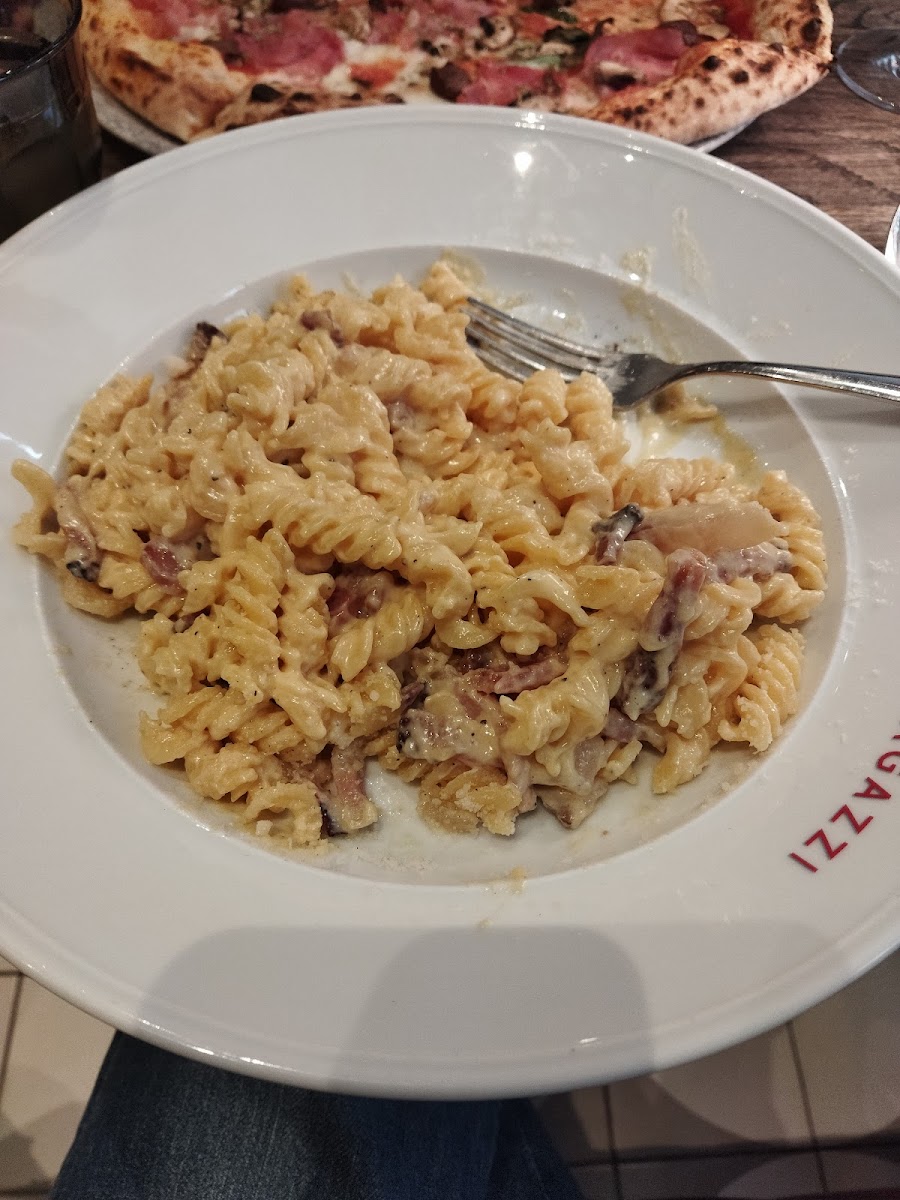 GF pasta carbonara