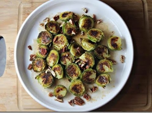 Click Here for Recipe: Brown Butter & Maple Brussels Sprouts with Pecans