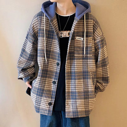 Title 2, Mens Trendy Loose Plaid Coat Retro Jacket Comf...