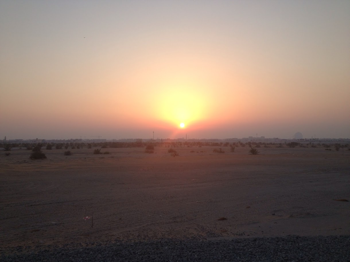 Sunset in the Masdar City, Abu Dhabi, UAE