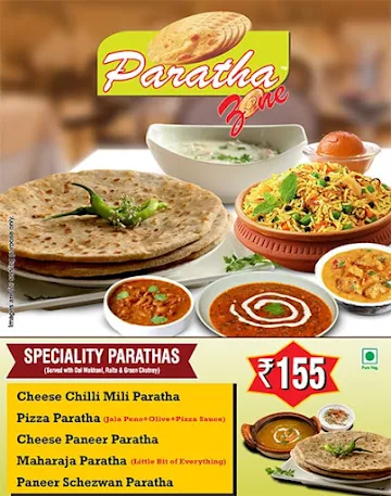 Paratha Zone menu 