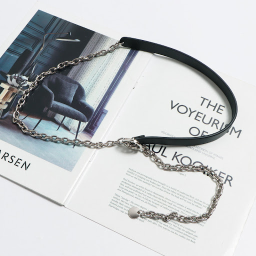 Title 11, Fashionable PU leather waist chain with stitchi...
