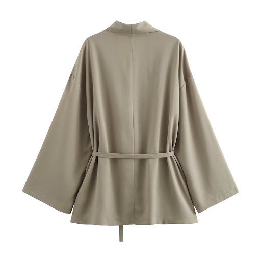 Title 7, Textured Double Breasted Kimono Top Drawstring ...