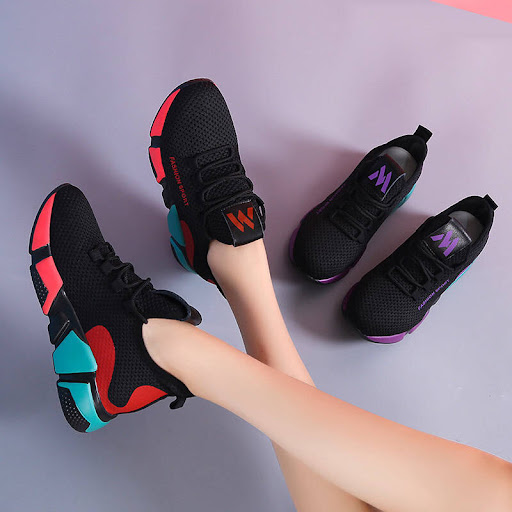 Title 2, Korean color-blocking lace-up casual sneakers. ...