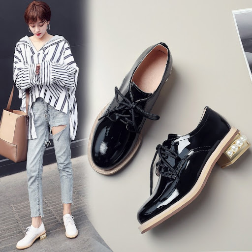 Title 6, Spring and Autumn Shiny Round Toe Small Leather...