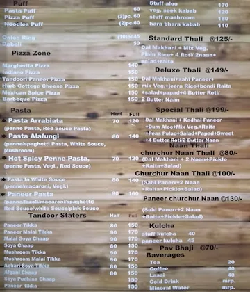 Food India menu 