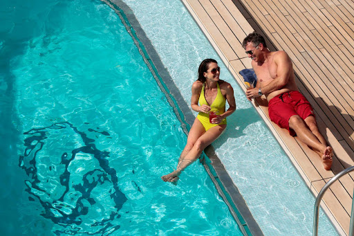 Swim or lounge at the pool on SeaDream II.