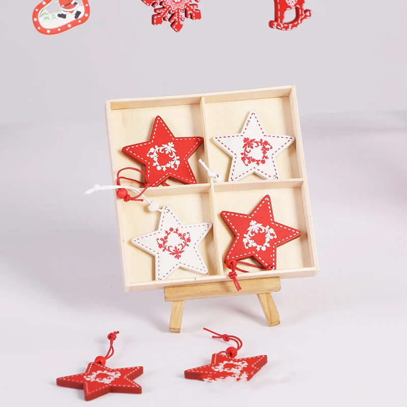 Décoration de Noël en bois, pendentif cerf pour arbres et cadeaux, ambiance festive et chaleureuse, idéal pour les fêtes