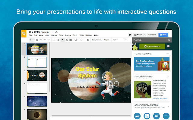 Screenshot of Pear Deck for Google Slides Add-on