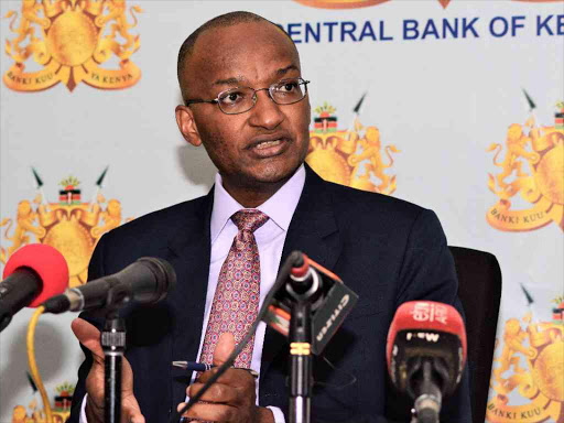 The Central Bank of Kenya governor Patrick Njoroge during a past press briefing.