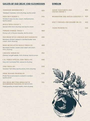 Verandah Moonshine menu 