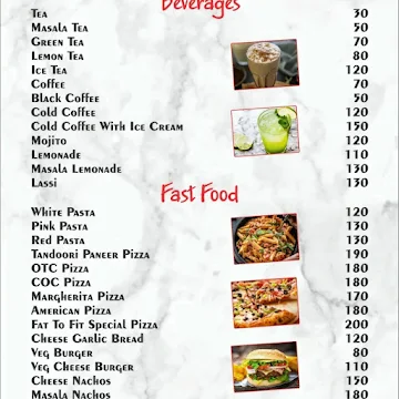 Fat To Fit Gym Meal Cafe menu 