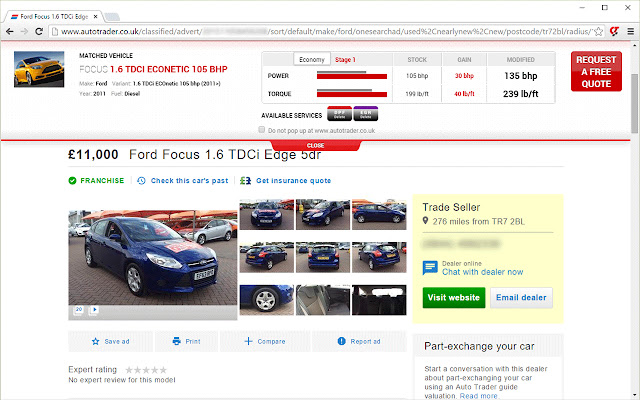 Celtic Tuning Vehicle Stats chrome extension