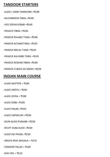 Ashraya Veg Restaurant menu 