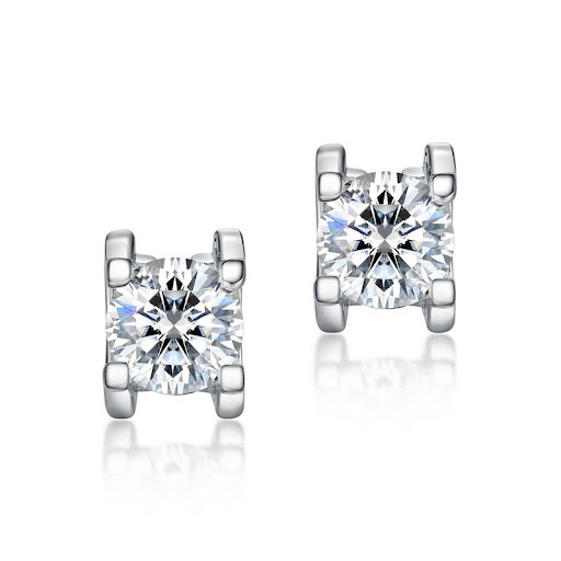 Title 5, Simple Moissanite Bull Head Sterling Silver Stu...