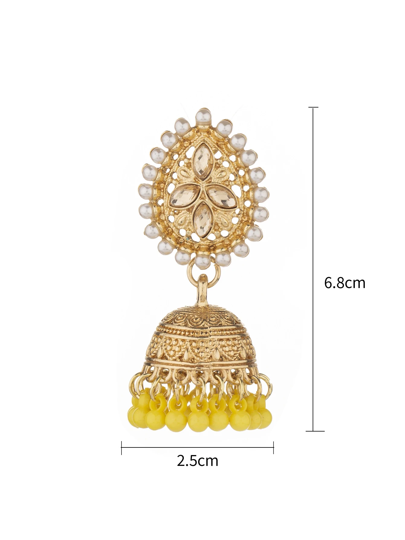 Title 25, Waterdruppel oorbellen met parel en strass stee...