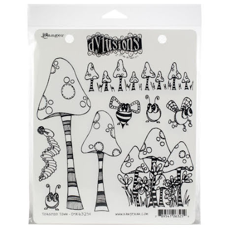 Dylusions Cling Stamps 8.5X7 - Toadstool Town