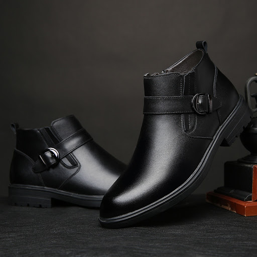 Title 6, Business leather boots and plush cowhide cotton...