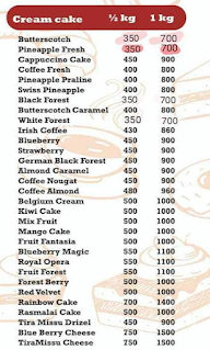 Cake Station menu 1