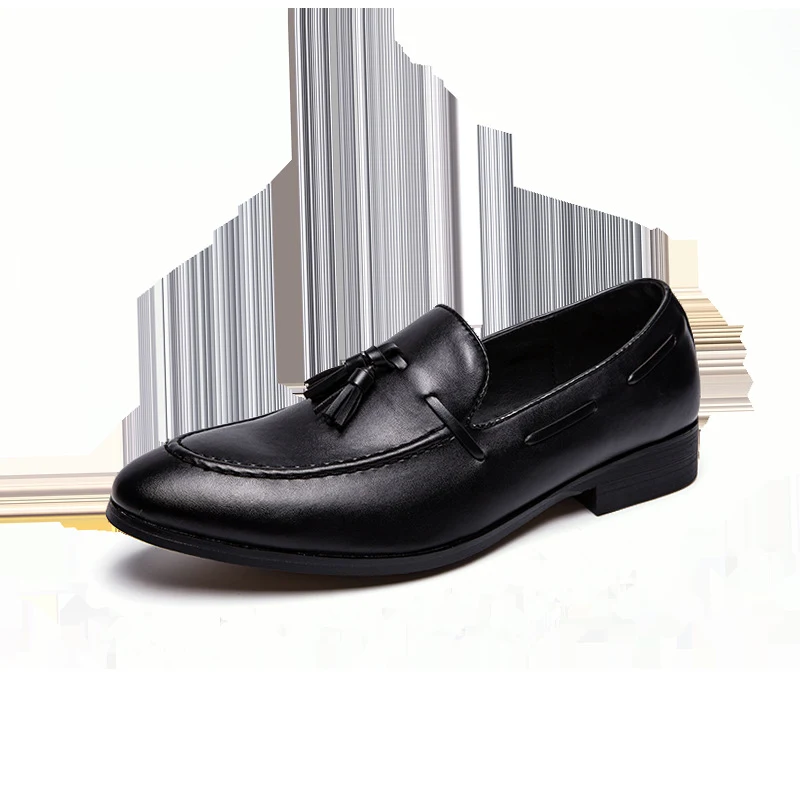 Korean style tassel men's shoes, shaved leather, retro pointed toe, perfect for stylish and comfortable men's footwear.